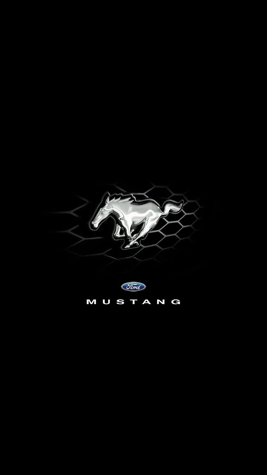 Emblème Mustang et arrière-plan de l'emblème Mustang, logo Ford Fond d'écran de téléphone HD