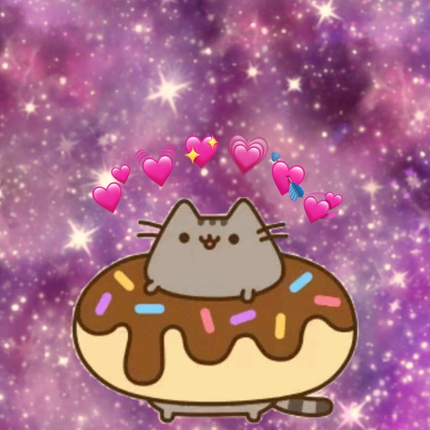 Pusheen in a donut. Pusheen, Pusheen cat, Funny doodles HD phone wallpaper