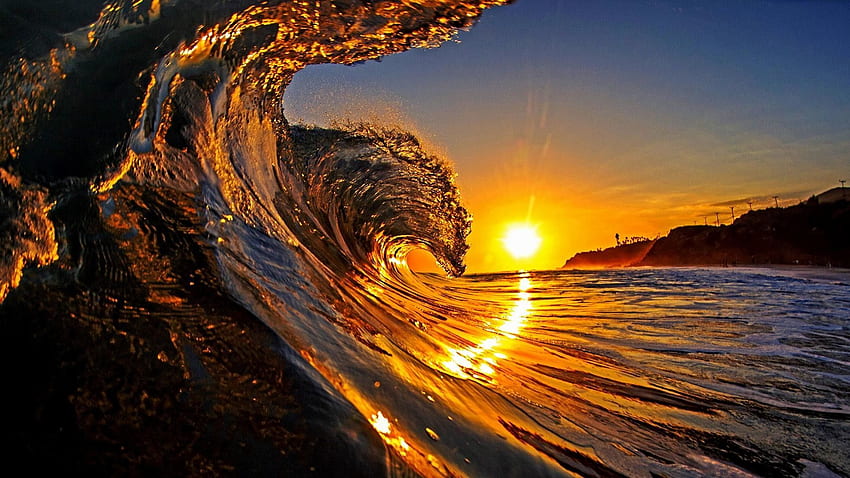 Waves []. Sunset surf, Waves , Sunset, Miami Beach Waves HD wallpaper