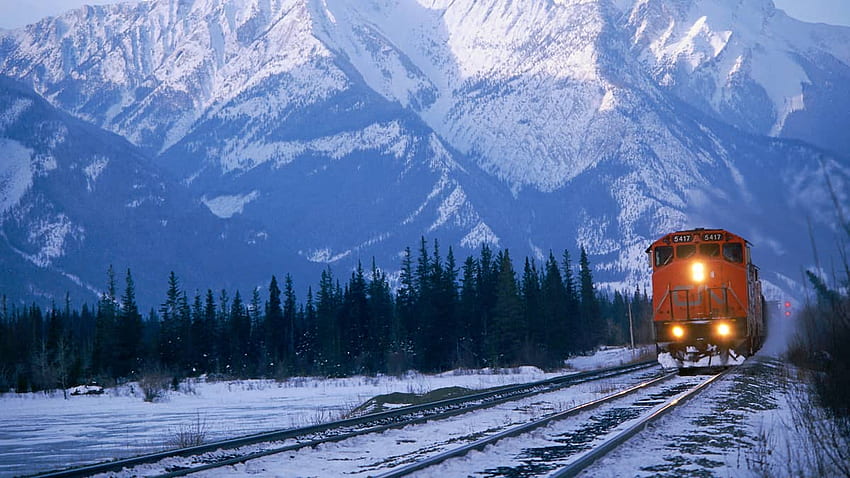 El clima invernal, COVID-19, las incertidumbres comerciales influyen en los planes operativos de los ferrocarriles canadienses FreightWaves, Snow Train fondo de pantalla
