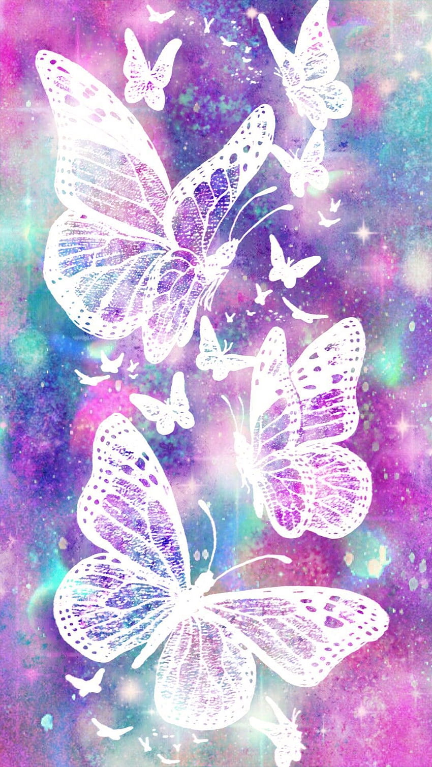 Ładny fioletowy motyl makiety Tapeta na telefon HD