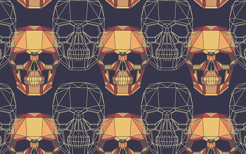 Skull Pattern, Skeleton Pattern HD wallpaper