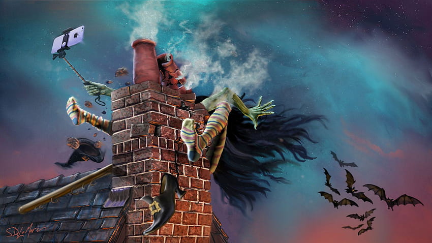 Scary Halloween 2019 , Background, Pumpkins, Witches, Bats & Ghosts, Halloween 2020 HD wallpaper