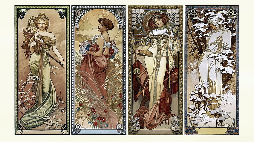 The Seasons - 1900 F2 - Nexus . Alphonse Mucha Art, Alphonse Mucha, Four  Seasons Art Hd Wallpaper | Pxfuel