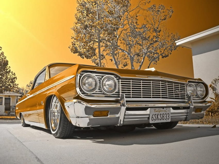1964 Chevy impala, custom, chevy, lowrider, cars HD wallpaper