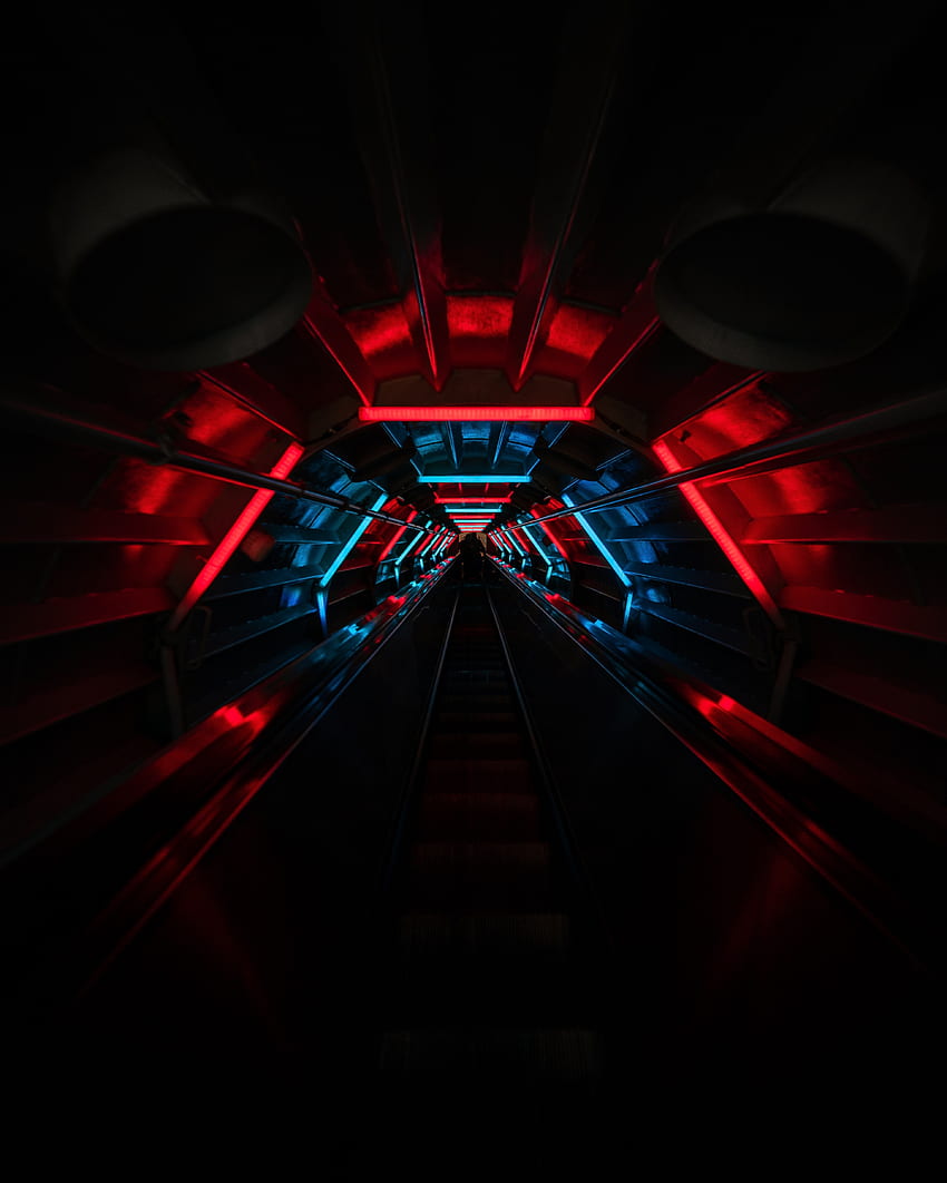 Tunnel, dark-red, road HD phone wallpaper