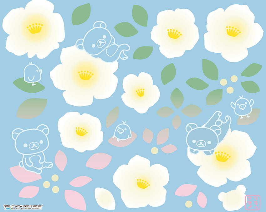 Rilakkuma San X, Kawaii Flower HD wallpaper
