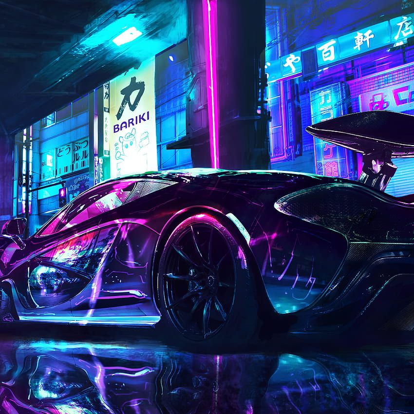 Cyberpunk , McLaren, Supercars, Neon art, Cars, Cyberpunk iPad HD phone wallpaper