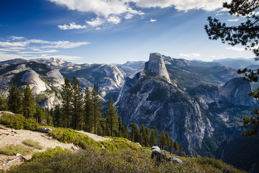 Matin à Yosemite, nuages, extérieur, nature, montagne Fond d'écran HD