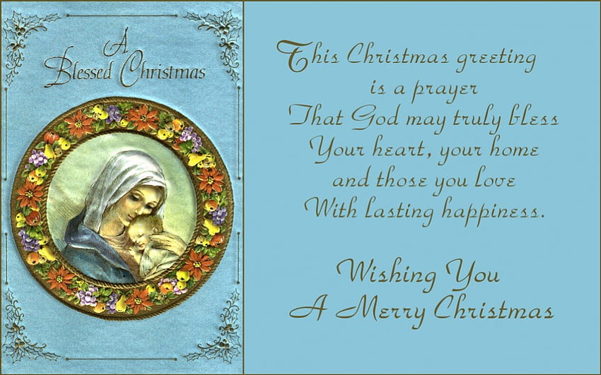 Um Natal Abençoado, Dezembro, Maria, arte, Jesus, ilustração, obra de arte, ocasião, tela larga, feriado, Natal papel de parede HD