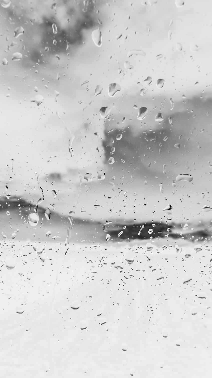 Rainy Window Nature Water Drop Road White Black And White Water Hd