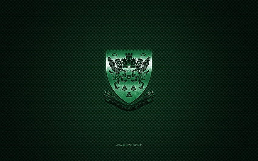Northampton Saints, club de rugby anglais, logo vert, fond vert en fibre de carbone, Super League, rugby, Northampton, Angleterre, logo Northampton Saints Fond d'écran HD