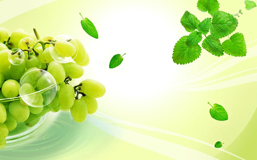 Grapes Food Fruit, Green Food HD wallpaper