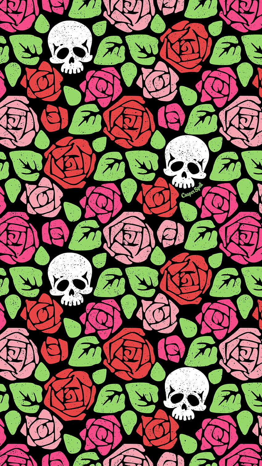 rose & Skull Garden” Pattern For You Feel To - Skull, Skulls and Flowers HD phone wallpaper