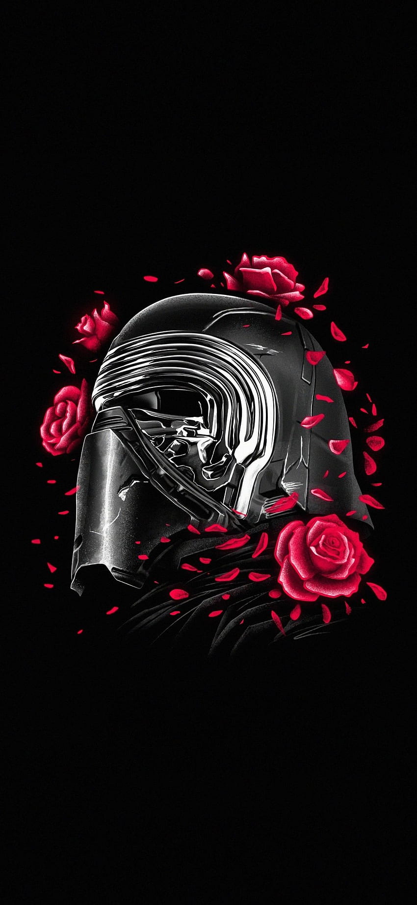 kylo ren, helmet and roses, star wars, Star Wars X HD phone wallpaper