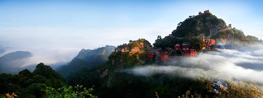 Tempat untuk Dilihat. Gunung Wudang, Tiongkok. Tempat untuk dilihat, pegunungan Wudang, gunung suci Wallpaper HD