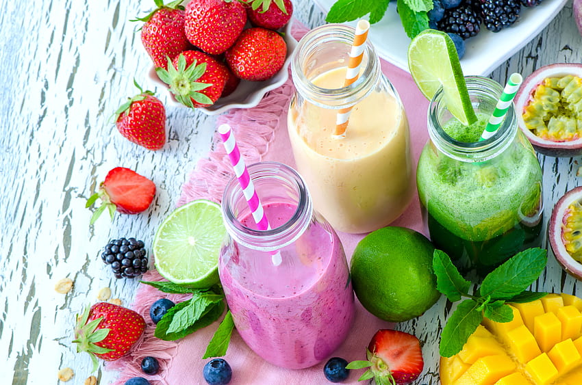 Assorted Smoothies On Glass Jars · Stock HD wallpaper | Pxfuel