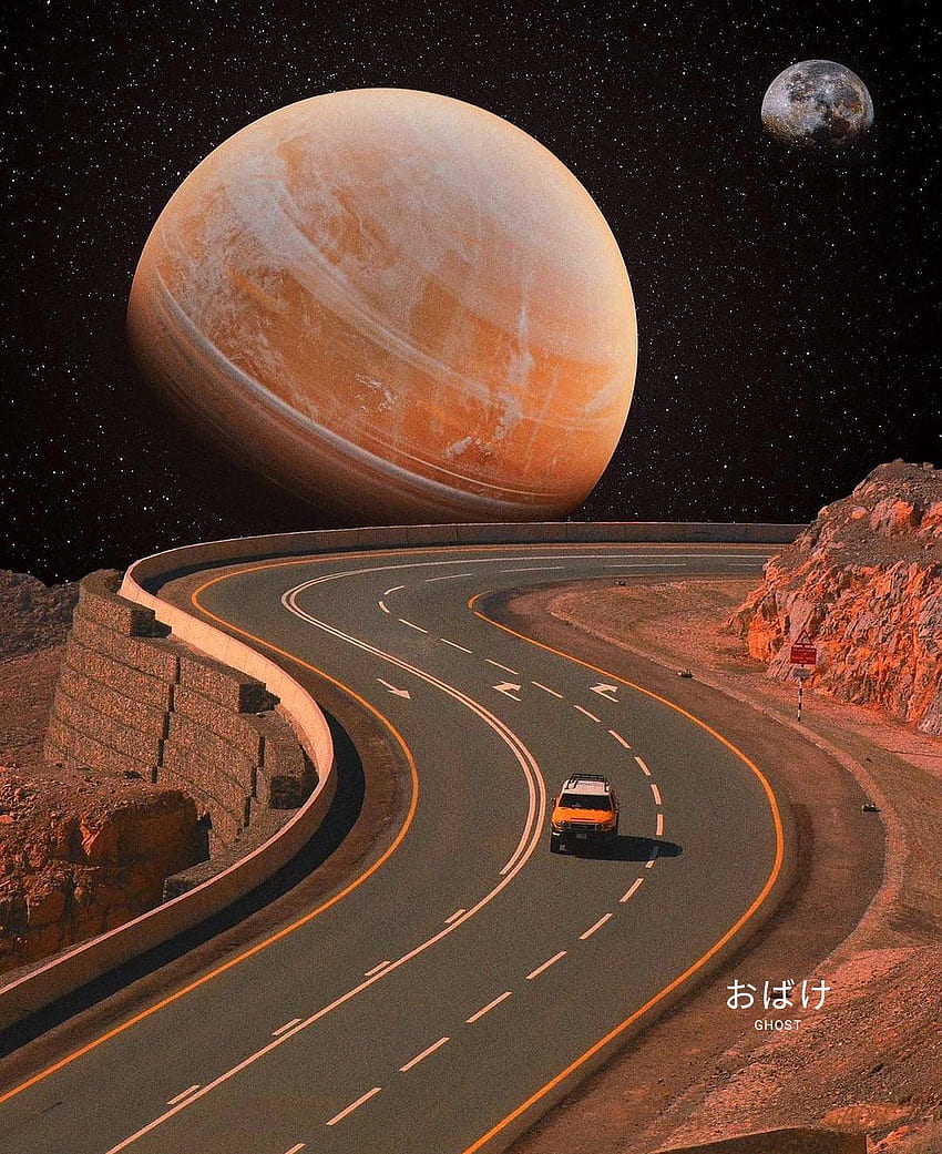 Saturn and Earth, sky, car, , space HD phone wallpaper