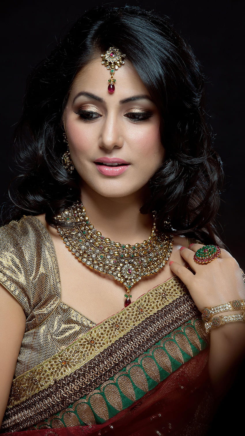 Hina Khan, aktris bollywood, pencinta saree wallpaper ponsel HD
