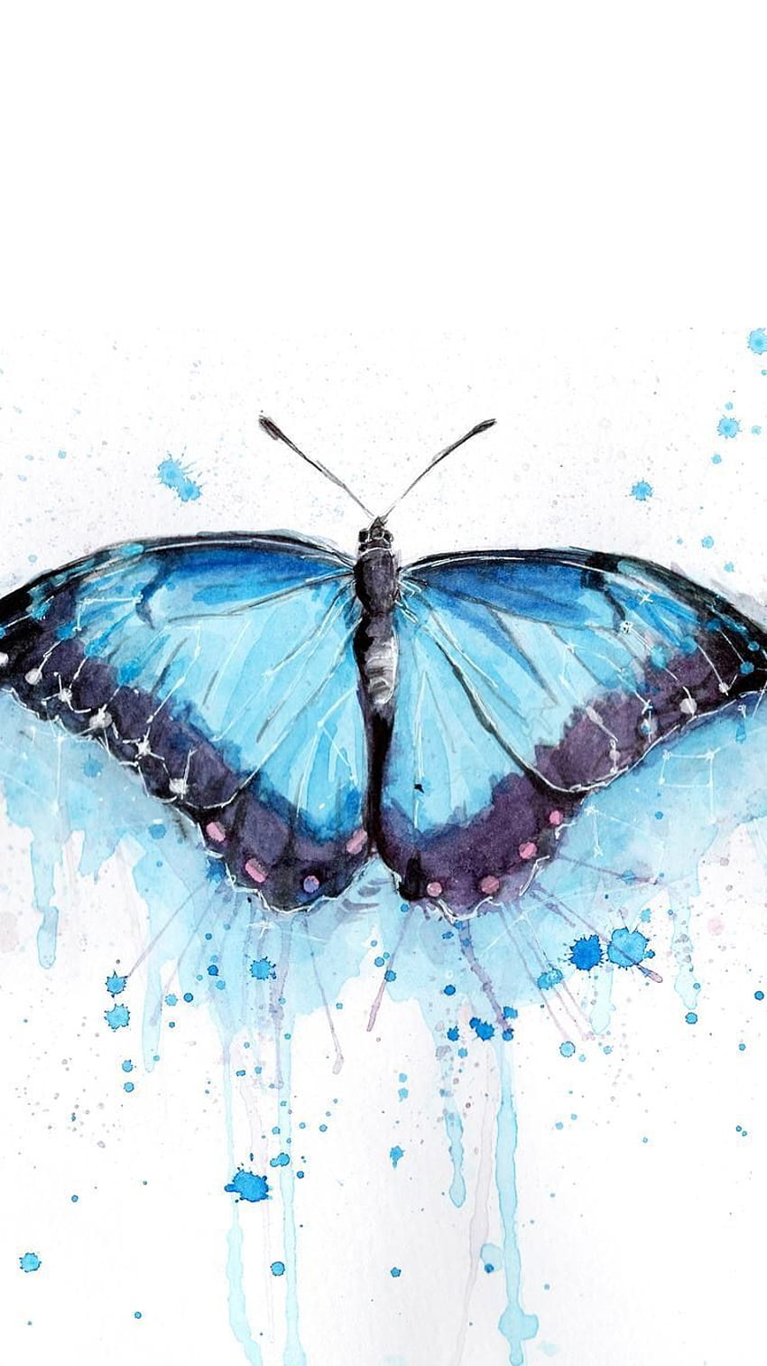 Butterfly . Butterfly watercolor, Butterfly painting HD phone wallpaper
