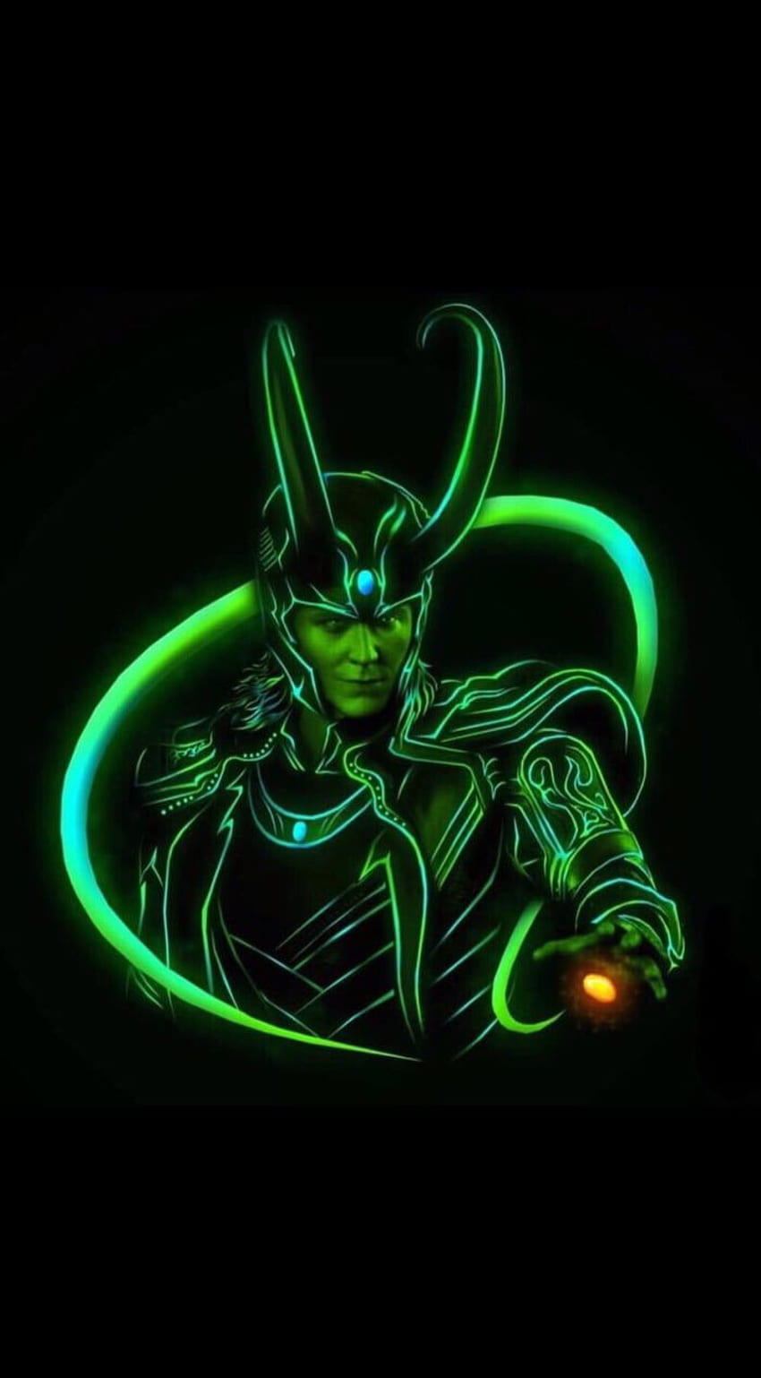 Neon Traced Loki With Black Overalls So It Doesn't Hurt The Eyes, Funny Loki HD phone wallpaper