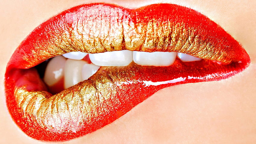 Lèvres Gold Kiss Rouge à lèvres Bouche Dents rouges Résolution : Taille du fichier : kB, Ajouté en juillet Tagged : lèvres Fond d'écran HD