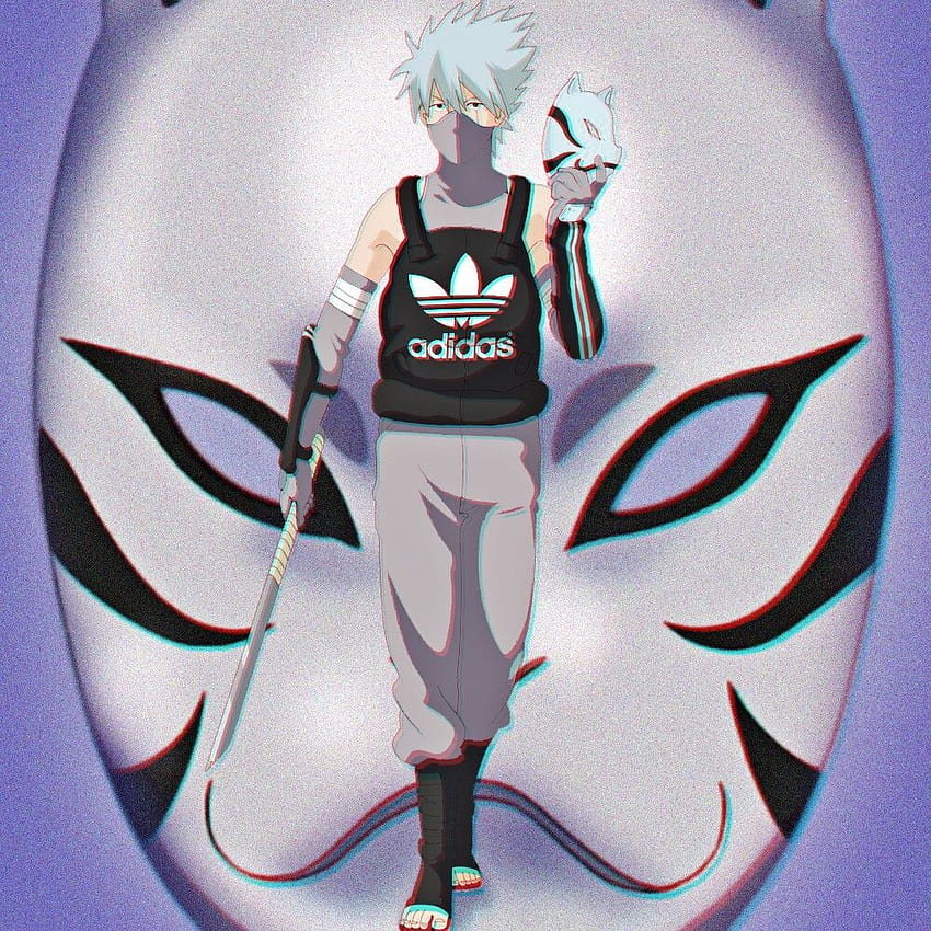 Kakashi Adidas anbu. Gangsta anime, Naruto fan art y Anime gangster fondo de pantalla del teléfono
