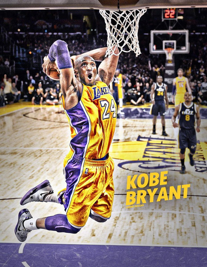 Poster Dunk Kobe Bryant, Kobe Bryant 24 wallpaper ponsel HD