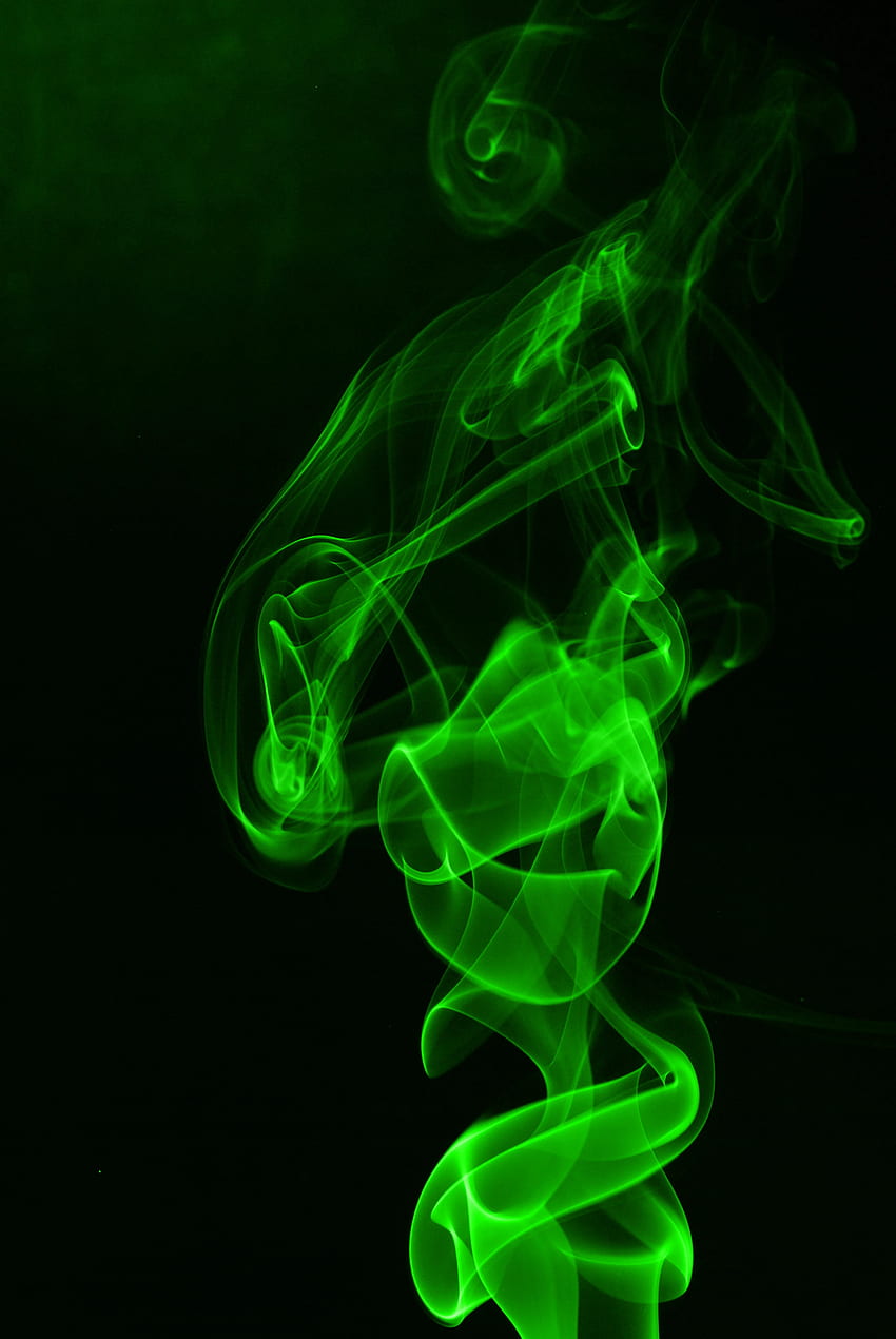 : Green Smoke - Abstrait, Forme, Lumière, Neon Green Smoke Fond d'écran de téléphone HD