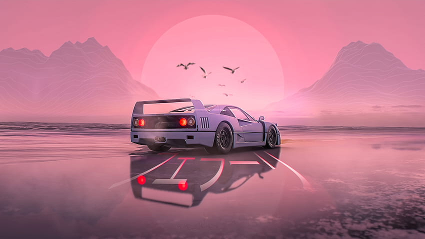 Retrowave Car Chromebook Pixel , , Background, and HD wallpaper
