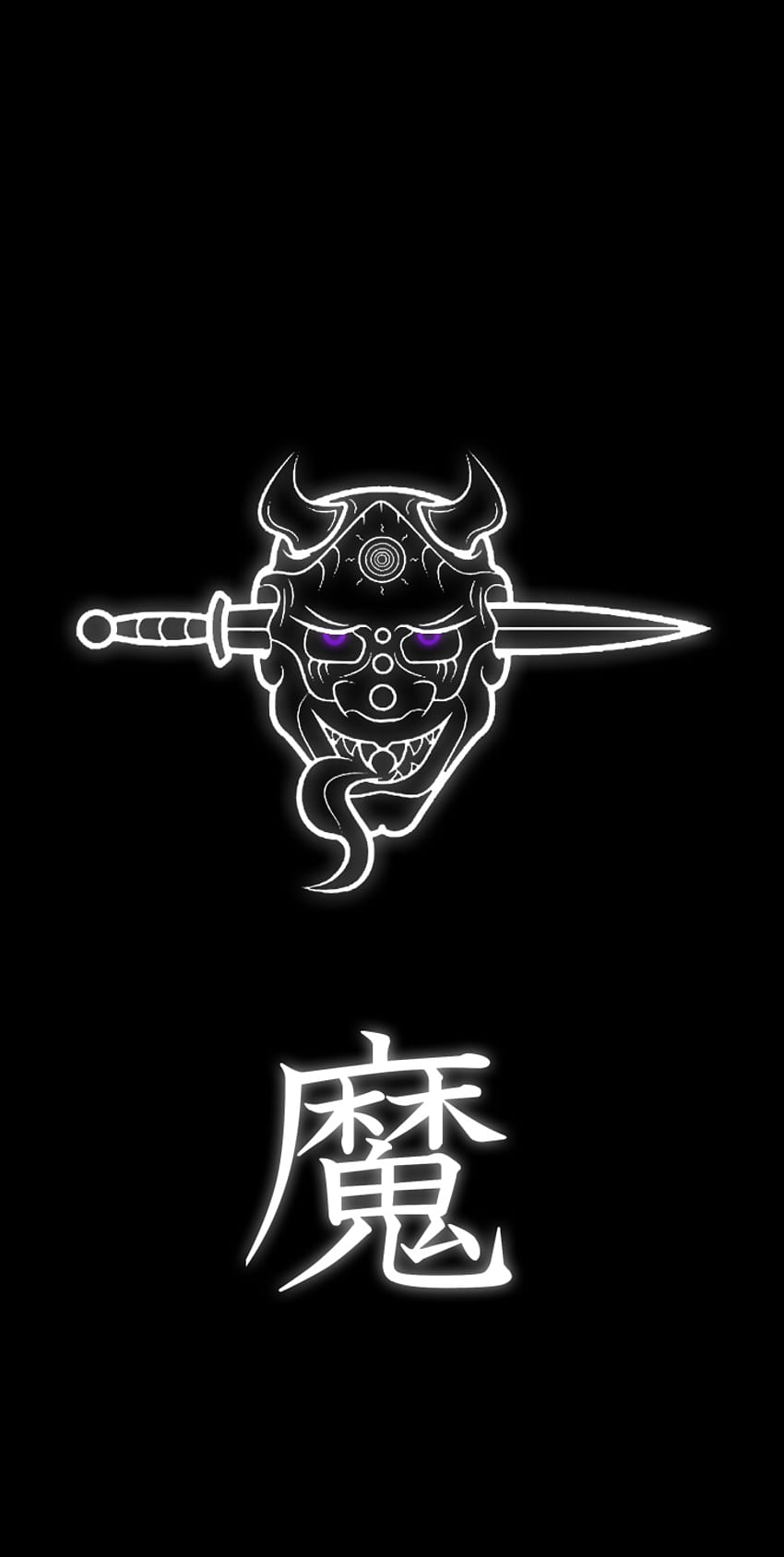 Demon purple, naruto, chino, arte, negro, minimalista, minimalista, anime fondo de pantalla del teléfono