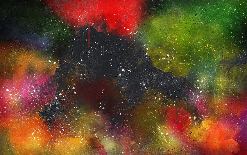 Abstract, Multicolored, Motley, Stains, Spots, Watercolor HD wallpaper
