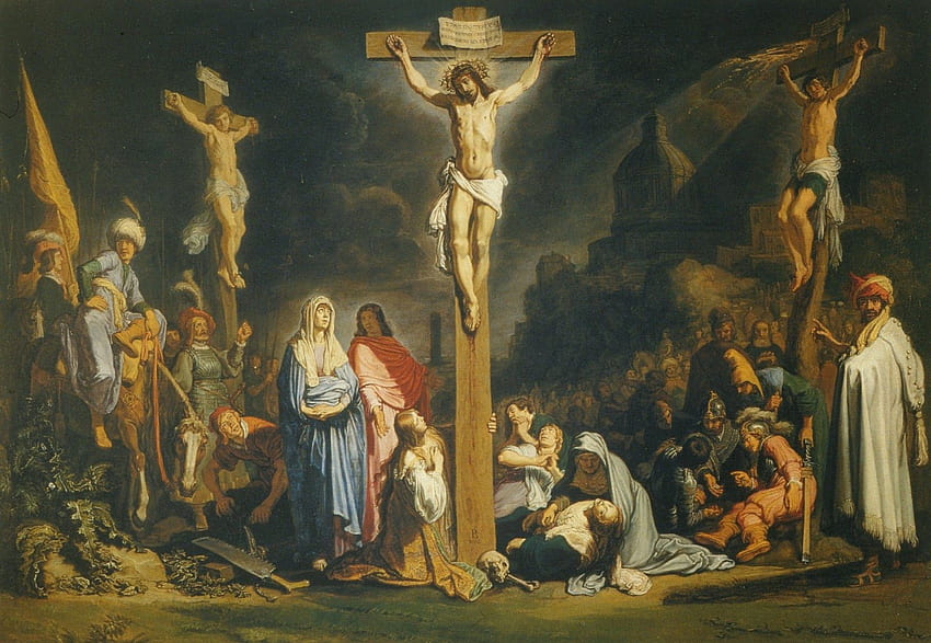 Yesus Crucificado, Lukisan Rembrandt Wallpaper HD