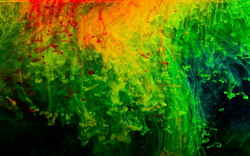 Color Mix, Green, Abstraction, Diffusion HD wallpaper