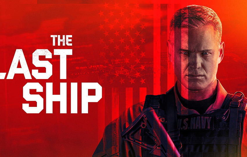 look, actor, the series, red background, Movies, The Last Ship, The last ship for , section фильмы HD wallpaper