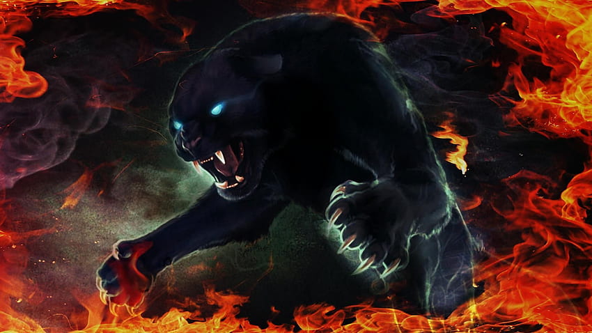 Scary Panther - Karya Seni yang Indah. Khayali. Harimau kumbang Wallpaper HD