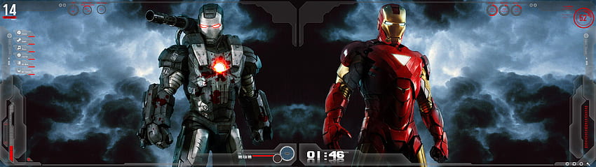 Dual monitors, customized , first attempt. Thoughts, Iron Man Dual Screen HD wallpaper