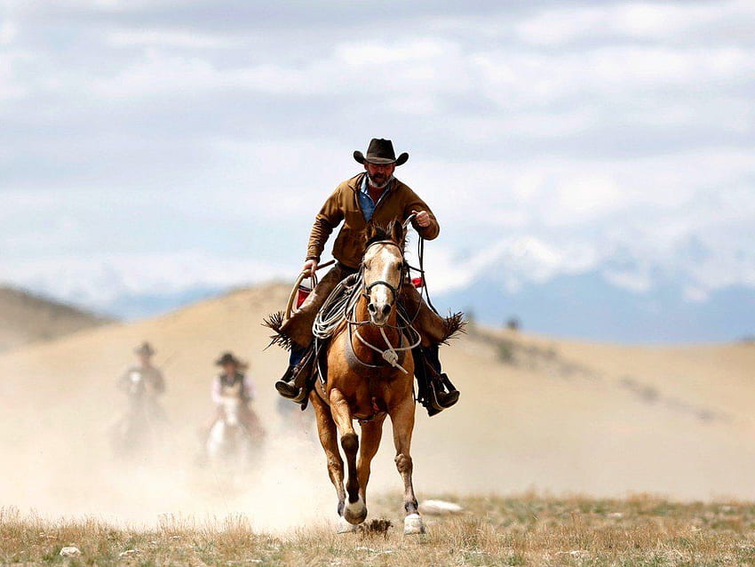 Man Riding Horse Dark Fantasy, Cowboy Horse HD wallpaper