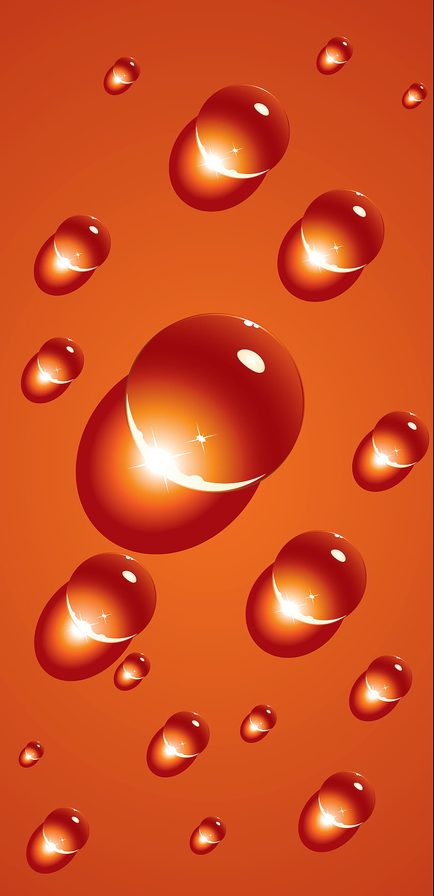 Goutte d'eau en orange, arrière-plan - Fond d'écran de téléphone HD