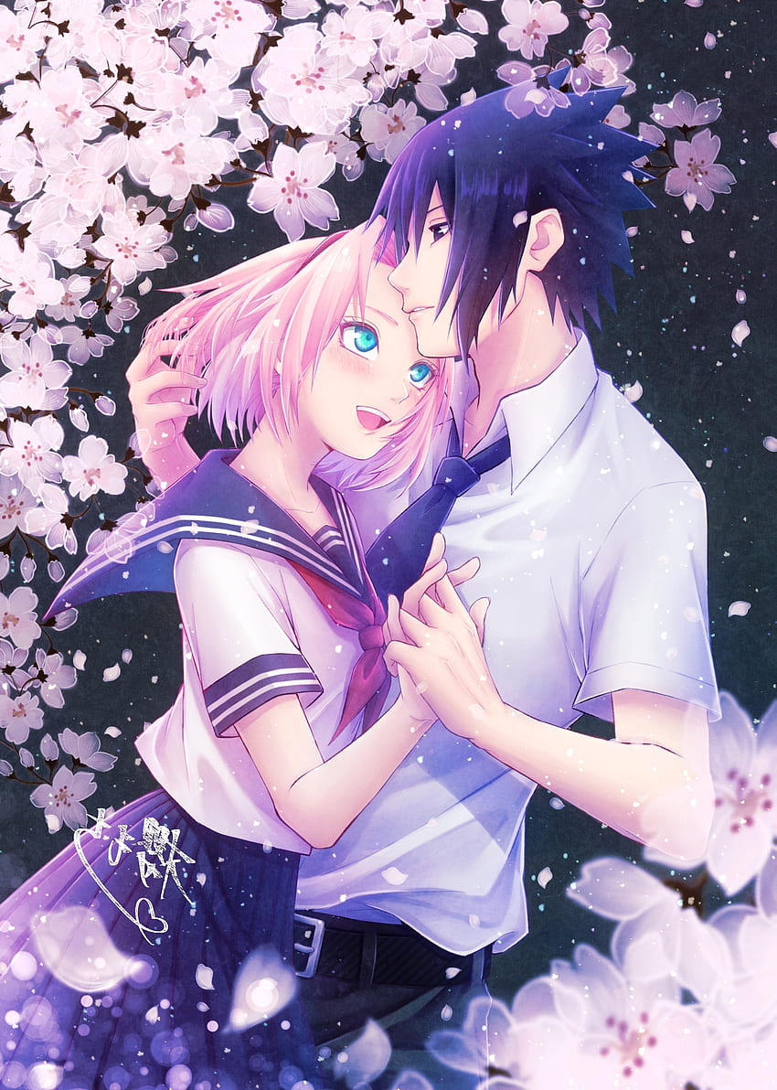 Uchiha Sasuke, Haruno Sakura, Sasuke X Sakura, Naruto, Sakura Blossom - Resolution:, Sasuke und Sakura Cute HD-Handy-Hintergrundbild