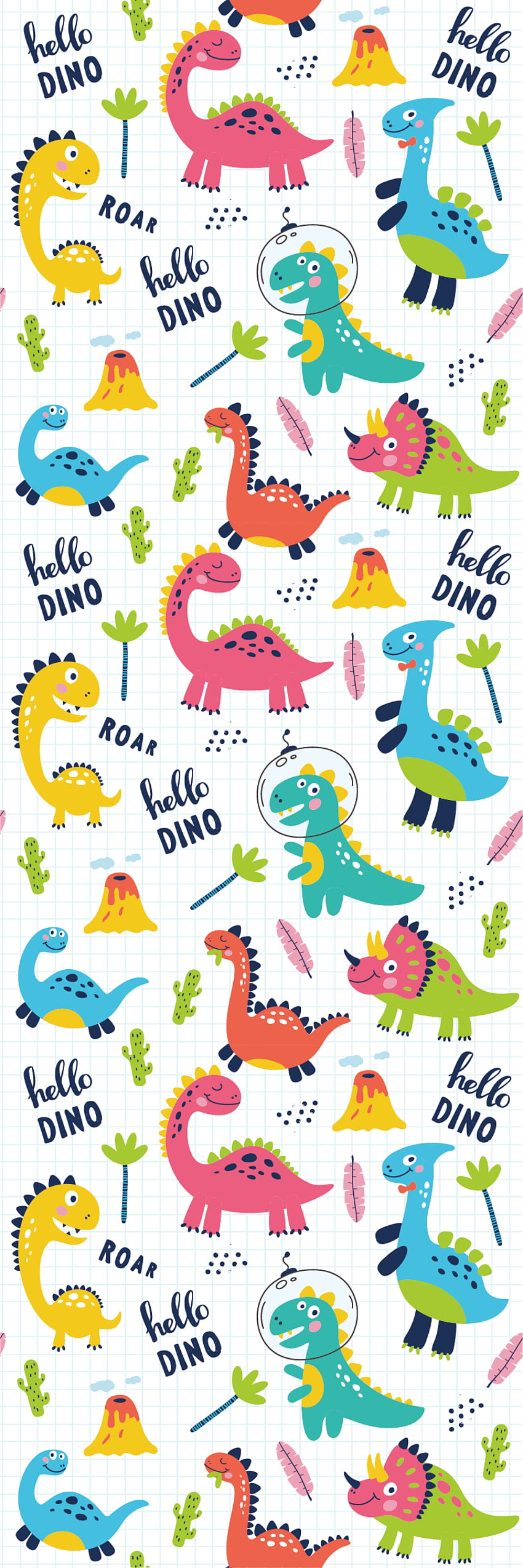 Cute dinosaur pattern for bedroom, Cute Baby Dinosaur HD phone wallpaper