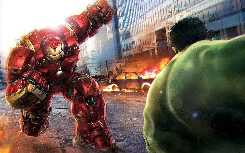 Hulk gegen Hulkbuster Laptop voll HD-Hintergrundbild