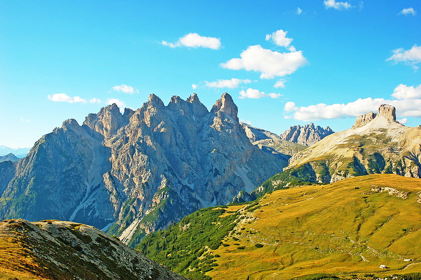 Natura, trawa, góry, Włochy, Alpy, łąka Tapeta HD
