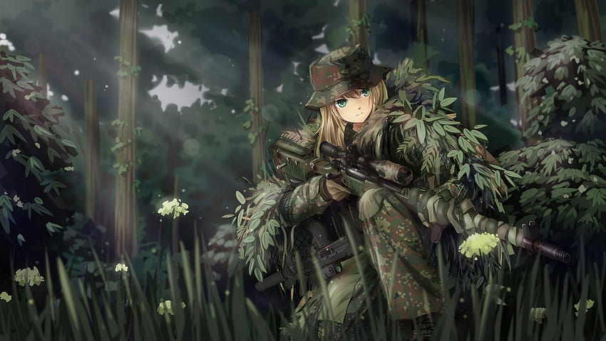 Snipers Soldiers military disguise, Woman Soldier HD wallpaper