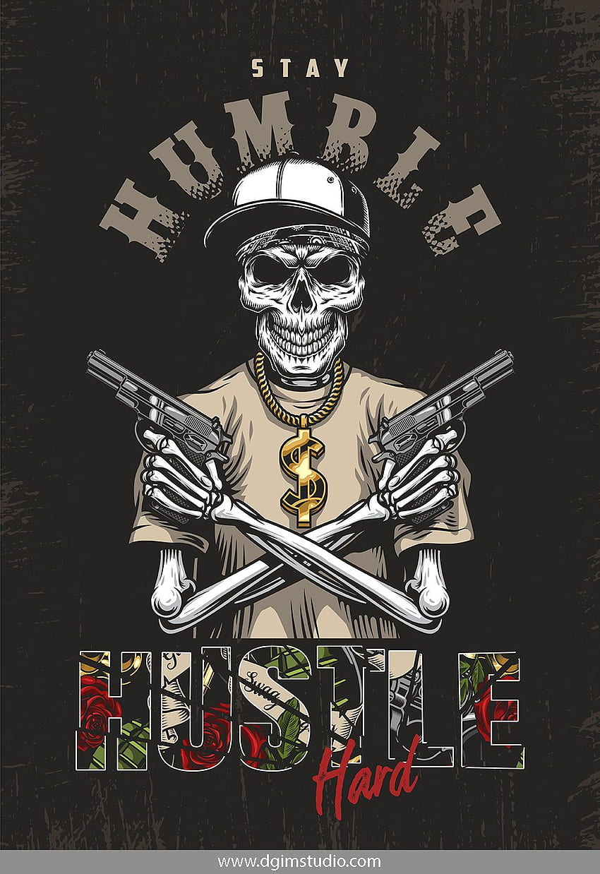 Pacchetto gangster. Cranio, gangster, illustrazione del cranio, scheletro di gangster Sfondo del telefono HD