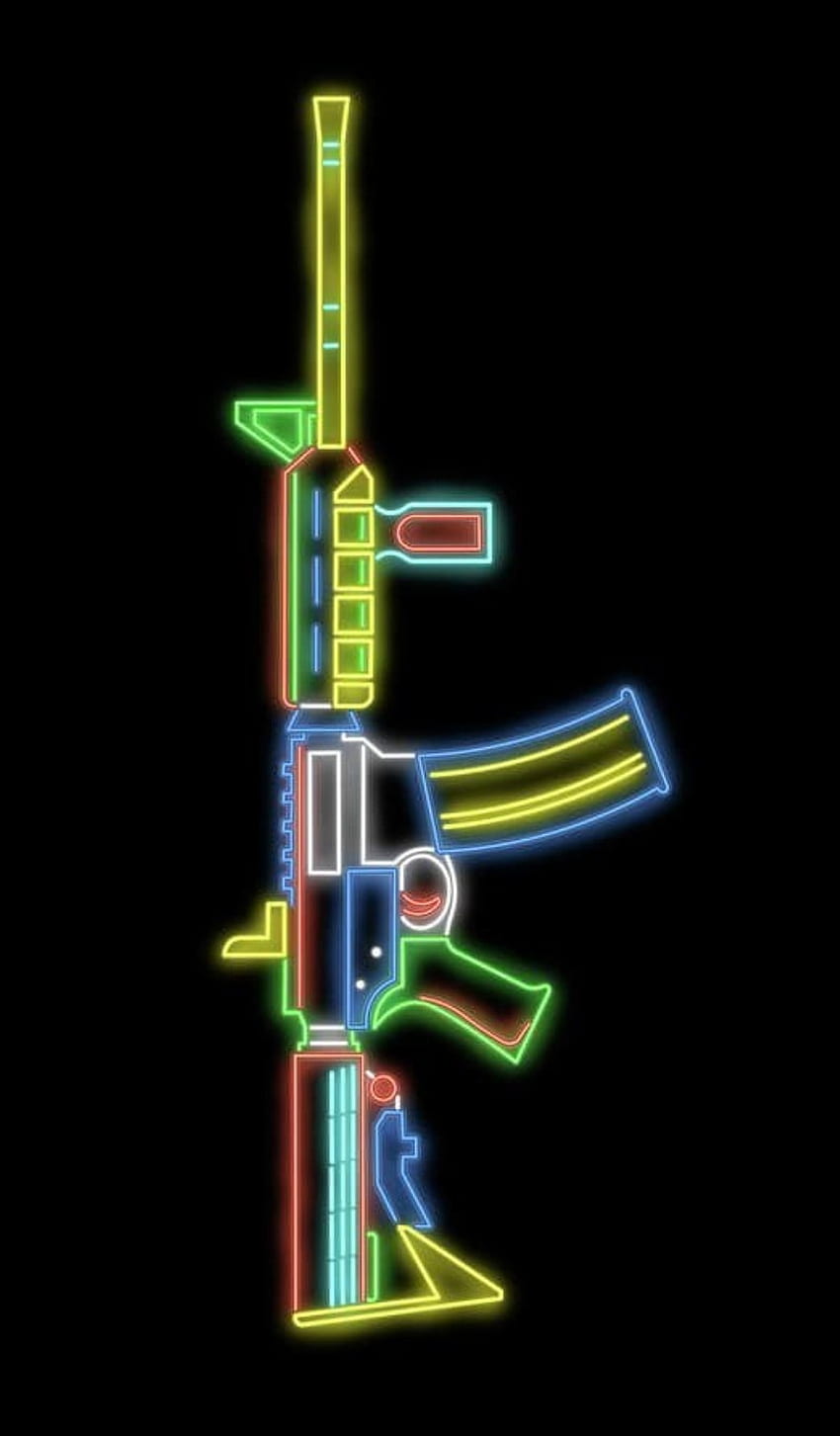 네온, AK-47, 총, 루미뉴 HD 전화 배경 화면