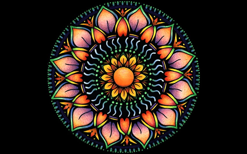 Mandala, Trippy Mandala HD wallpaper