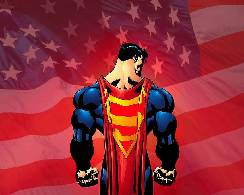 Superman e bandiera americana - Dc Comic Book Sfondo HD