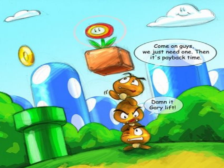 The Strategy, games, funny, mario, flower HD wallpaper
