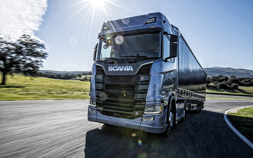 Scania S730, 2019, nuovo camion, concetti di consegna, trasporto merci, nuovo S730 blu, Scania per con risoluzione . Alta qualità Sfondo HD